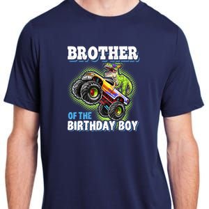 Brother Of The Birthday Boy Dinosaur Monster Truck Birthday Adult ChromaSoft Performance T-Shirt