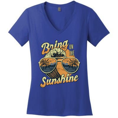 Bring On The Sunshine Beach Women's V-Neck T-Shirt