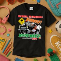 But Officer The Sign Said Do A Burnuout Woodward Ave Detroit To Pontiac 2024 Kids T-Shirt