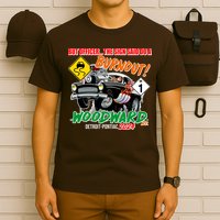 But Officer The Sign Said Do A Burnuout Woodward Ave Detroit To Pontiac 2024 T-Shirt