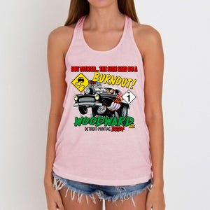 But Officer The Sign Said Do A Burnuout Woodward Ave Detroit To Pontiac 2024 Women's Knotted Racerback Tank