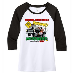 But Officer The Sign Said Do A Burnuout Woodward Ave Detroit To Pontiac 2024 Women's Tri-Blend 3/4-Sleeve Raglan Shirt