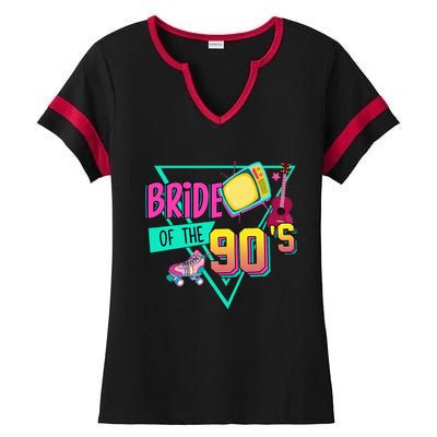 Bride Of The 90s Retro 90s Bride Bachelorette Party Ladies Halftime Notch Neck Tee