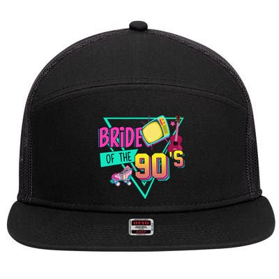 Bride Of The 90s Retro 90s Bride Bachelorette Party 7 Panel Mesh Trucker Snapback Hat