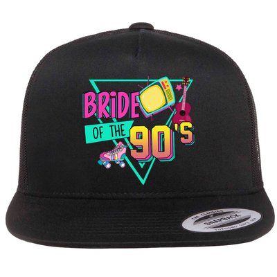 Bride Of The 90s Retro 90s Bride Bachelorette Party Flat Bill Trucker Hat