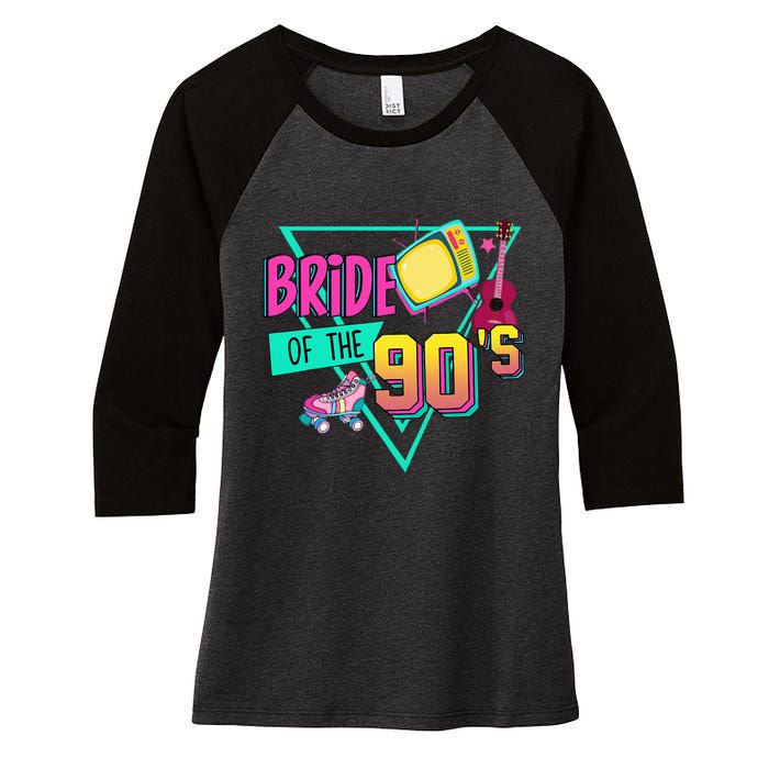 Bride Of The 90s Retro 90s Bride Bachelorette Party Women's Tri-Blend 3/4-Sleeve Raglan Shirt