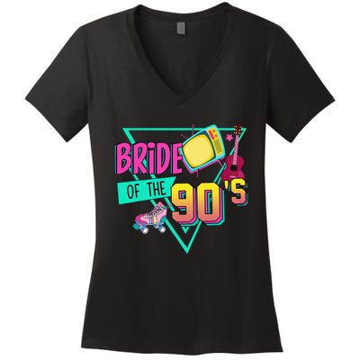 Bride Of The 90s Retro 90s Bride Bachelorette Party Women's V-Neck T-Shirt