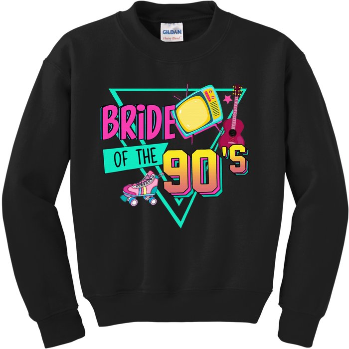 Bride Of The 90s Retro 90s Bride Bachelorette Party Kids Sweatshirt