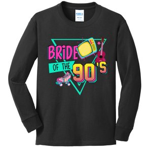 Bride Of The 90s Retro 90s Bride Bachelorette Party Kids Long Sleeve Shirt