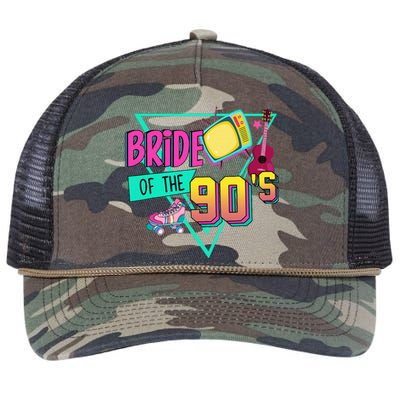 Bride Of The 90s Retro 90s Bride Bachelorette Party Retro Rope Trucker Hat Cap