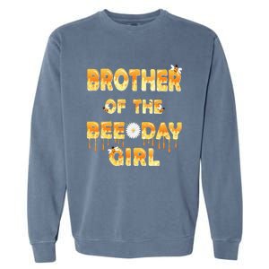 Brother Of The Bee Day Birthday Matching Party Garment-Dyed Sweatshirt