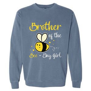 Brother Of The Bee Day Birthday Party Garment-Dyed Sweatshirt