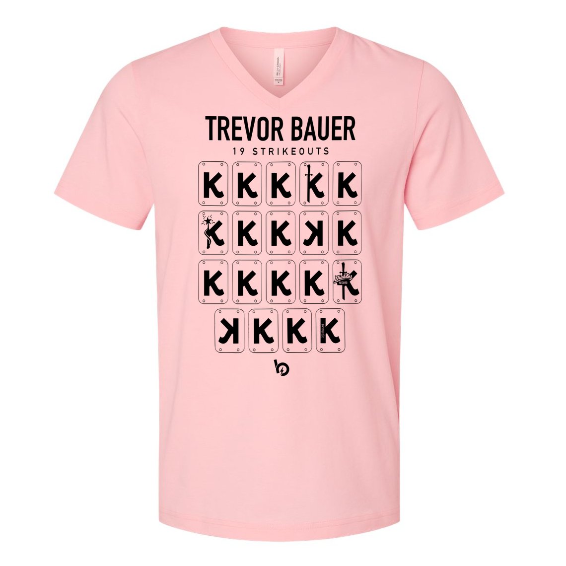 Bauer Outage Trevorbauer 19 Strikeouts DiabloS 19k Record V-Neck T-Shirt
