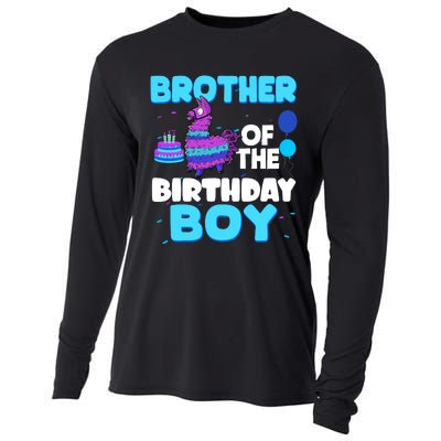 Brother Of The Birthday Boy Llama Family Party Decorations Cooling Performance Long Sleeve Crew