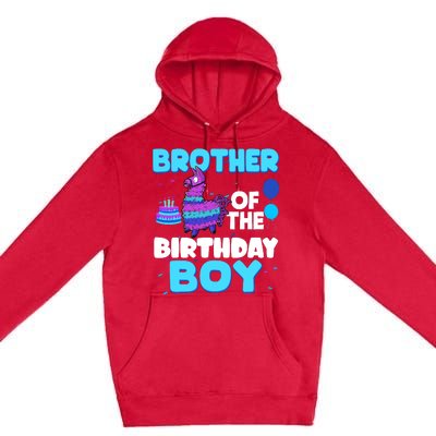 Brother Of The Birthday Boy Llama Family Party Decorations Premium Pullover Hoodie