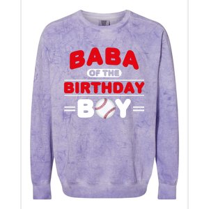 Baba Of The Birthday Boy Baseball Theme Family Bday Party Colorblast Crewneck Sweatshirt