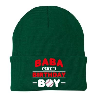 Baba Of The Birthday Boy Baseball Theme Family Bday Party Knit Cap Winter Beanie