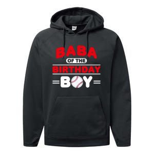 Baba Of The Birthday Boy Baseball Theme Family Bday Party Performance Fleece Hoodie