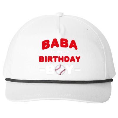 Baba Of The Birthday Boy Baseball Theme Family Bday Party Snapback Five-Panel Rope Hat