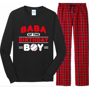 Baba Of The Birthday Boy Baseball Theme Family Bday Party Long Sleeve Pajama Set