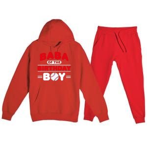 Baba Of The Birthday Boy Baseball Theme Family Bday Party Premium Hooded Sweatsuit Set