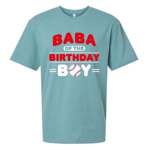 Baba Of The Birthday Boy Baseball Theme Family Bday Party Sueded Cloud Jersey T-Shirt