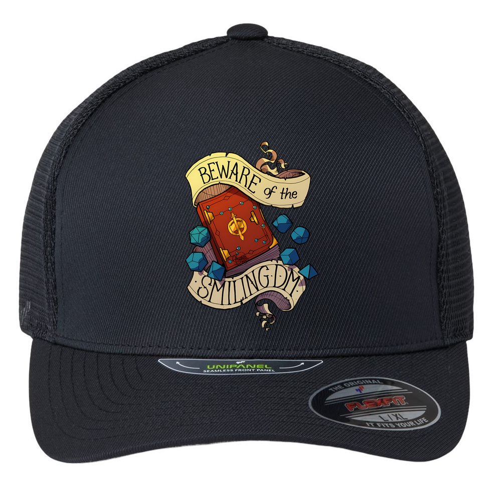 Beware Of The Smiling Dungeon Master Flexfit Unipanel Trucker Cap