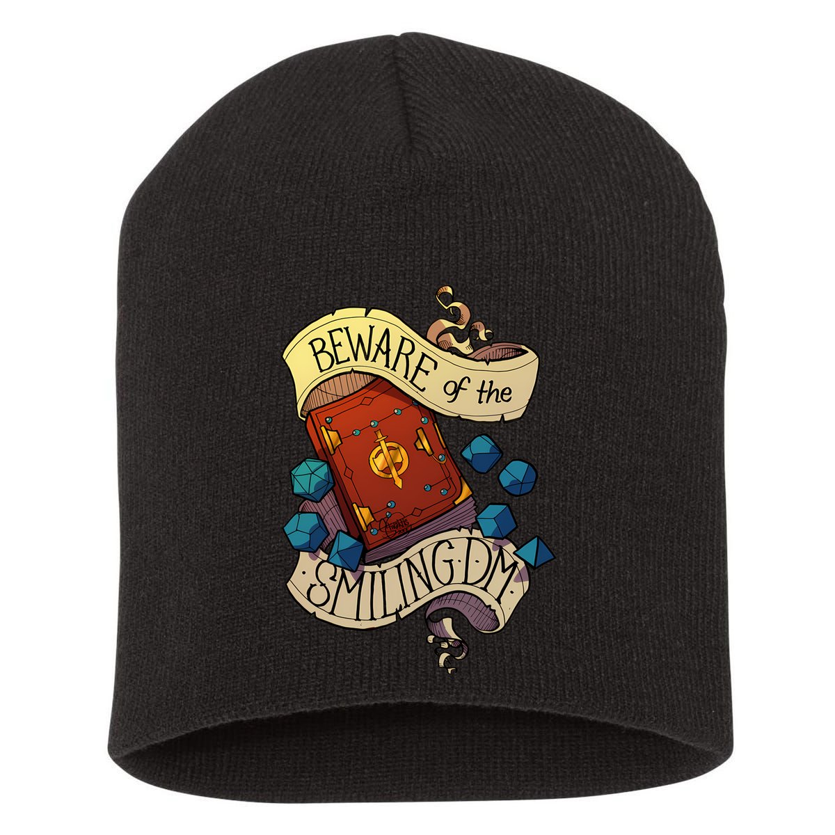 Beware Of The Smiling Dungeon Master Short Acrylic Beanie
