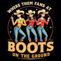 Boots on the ground Where them fans at Flat Bill Trucker Hat