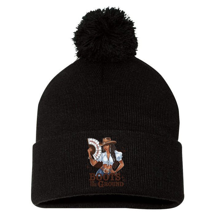 Boots On The Ground Linedance Pom Pom 12in Knit Beanie