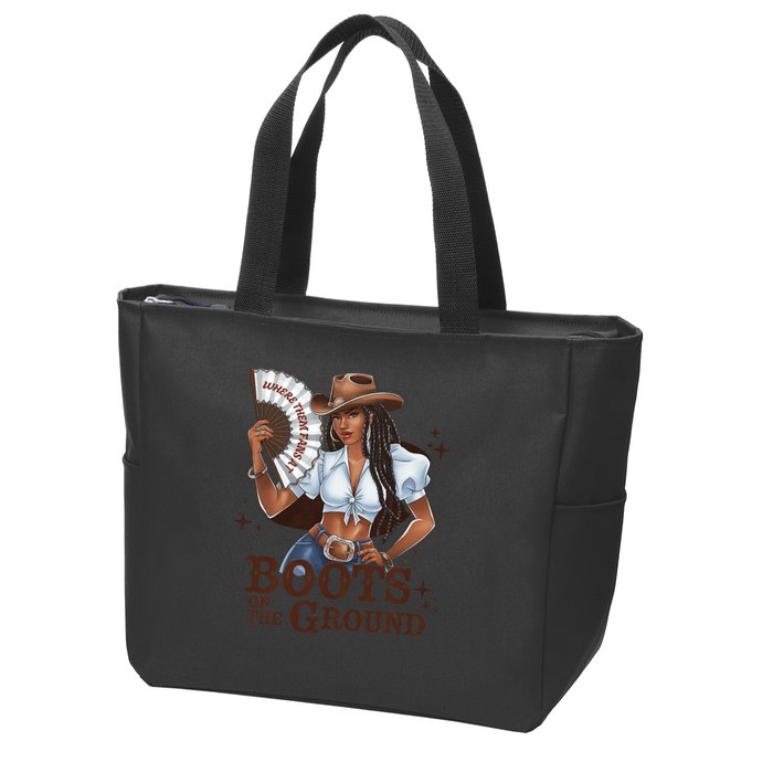 Boots On The Ground Linedance Zip Tote Bag