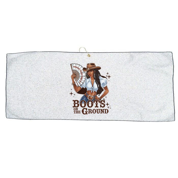 Boots On The Ground Linedance Large Microfiber Waffle Golf Towel