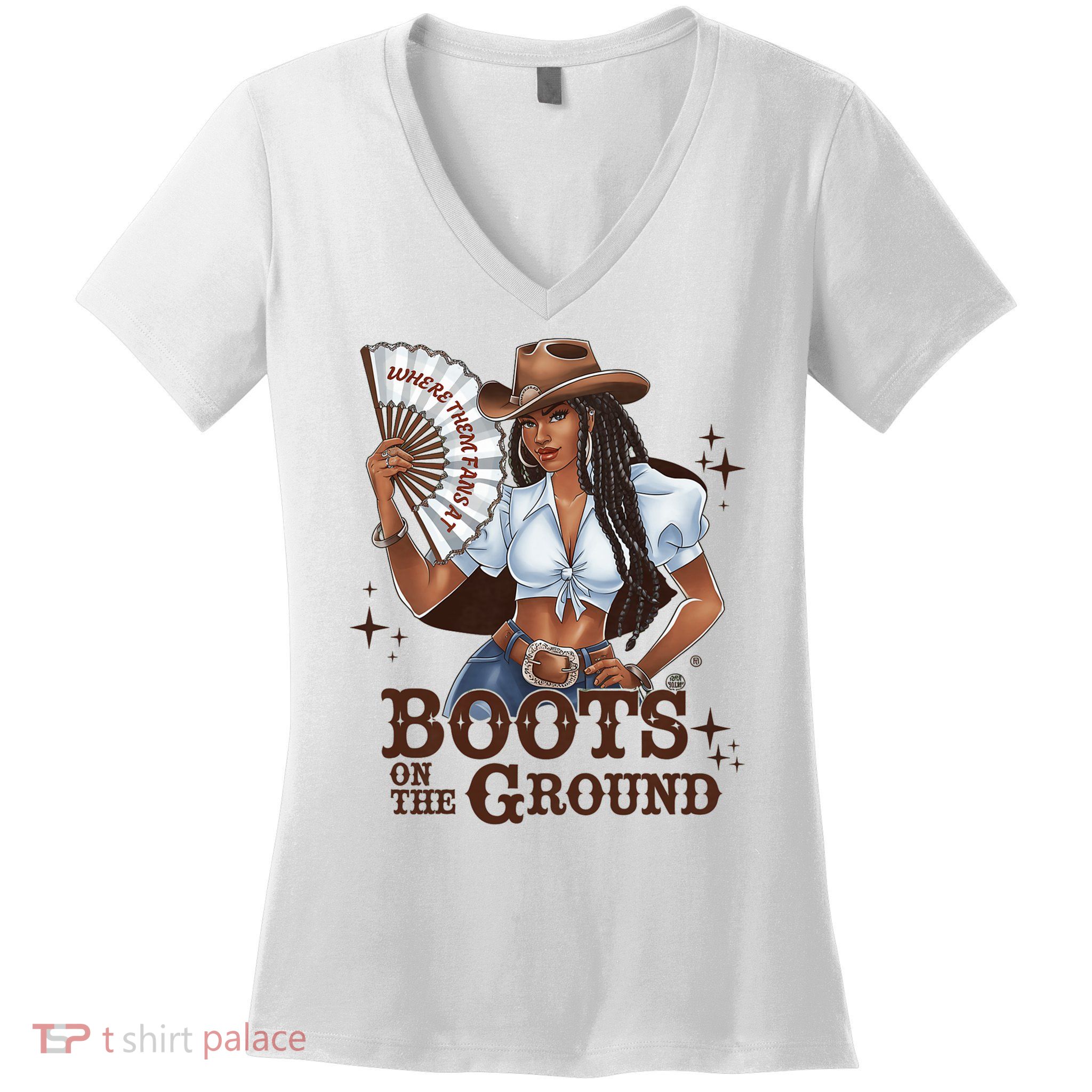 Boots On The Ground Linedance Women's V-Neck T-Shirt