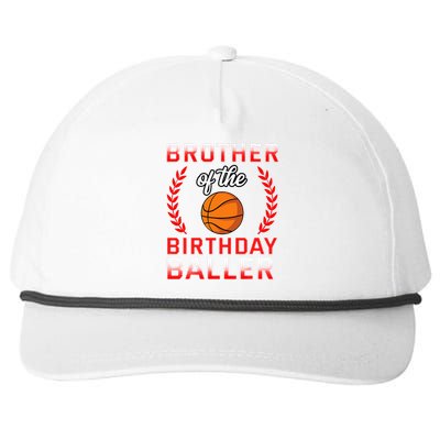 Brother Of The Birthday Boy Basketball Bday Snapback Five-Panel Rope Hat