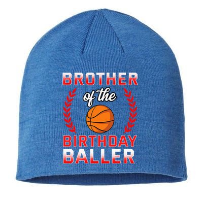 Brother Of The Birthday Boy Basketball Bday Sustainable Beanie