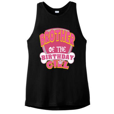 Brother Of The Birthday Girl Dog Paw Family Matching Ladies PosiCharge Tri-Blend Wicking Tank