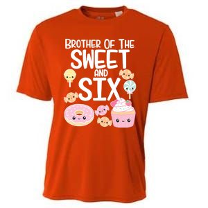 Brother Of The Sweet And Six Candy Theme Birthday Donut Candy Gift Cooling Performance Crew T-Shirt