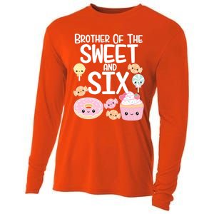 Brother Of The Sweet And Six Candy Theme Birthday Donut Candy Gift Cooling Performance Long Sleeve Crew