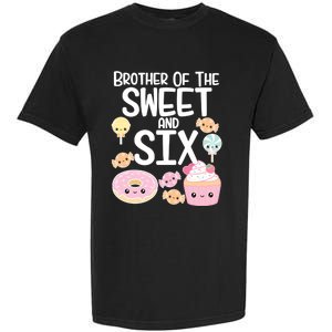 Brother Of The Sweet And Six Candy Theme Birthday Donut Candy Gift Garment-Dyed Heavyweight T-Shirt