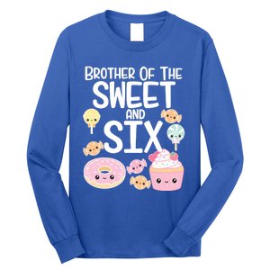 Brother Of The Sweet And Six Candy Theme Birthday Donut Candy Gift Long Sleeve Shirt