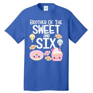 Brother Of The Sweet And Six Candy Theme Birthday Donut Candy Gift Tall T-Shirt