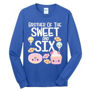 Brother Of The Sweet And Six Candy Theme Birthday Donut Candy Gift Tall Long Sleeve T-Shirt