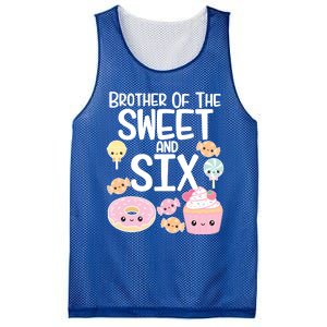 Brother Of The Sweet And Six Candy Theme Birthday Donut Candy Gift Mesh Reversible Basketball Jersey Tank