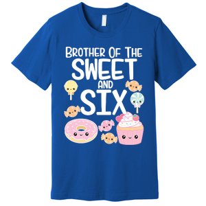 Brother Of The Sweet And Six Candy Theme Birthday Donut Candy Gift Premium T-Shirt