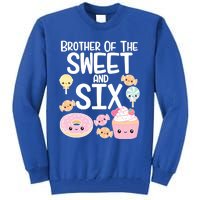 Brother Of The Sweet And Six Candy Theme Birthday Donut Candy Gift Tall Sweatshirt