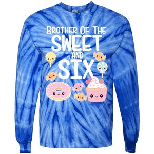 Brother Of The Sweet And Six Candy Theme Birthday Donut Candy Gift Tie-Dye Long Sleeve Shirt