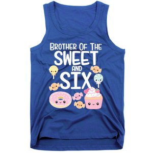 Brother Of The Sweet And Six Candy Theme Birthday Donut Candy Gift Tank Top