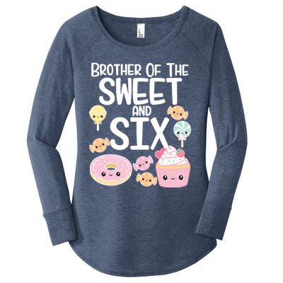 Brother Of The Sweet And Six Candy Theme Birthday Donut Candy Gift Women's Perfect Tri Tunic Long Sleeve Shirt