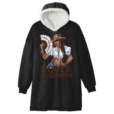 Boots On The Ground Linedance Hooded Wearable Blanket