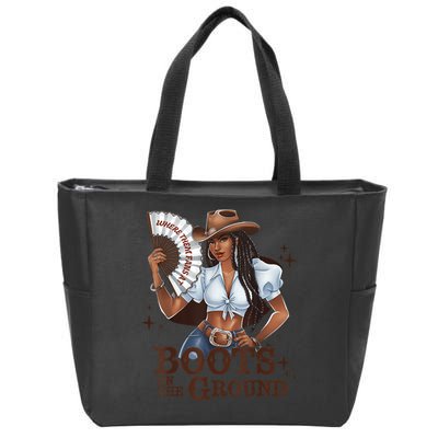 Boots On The Ground Linedance Zip Tote Bag